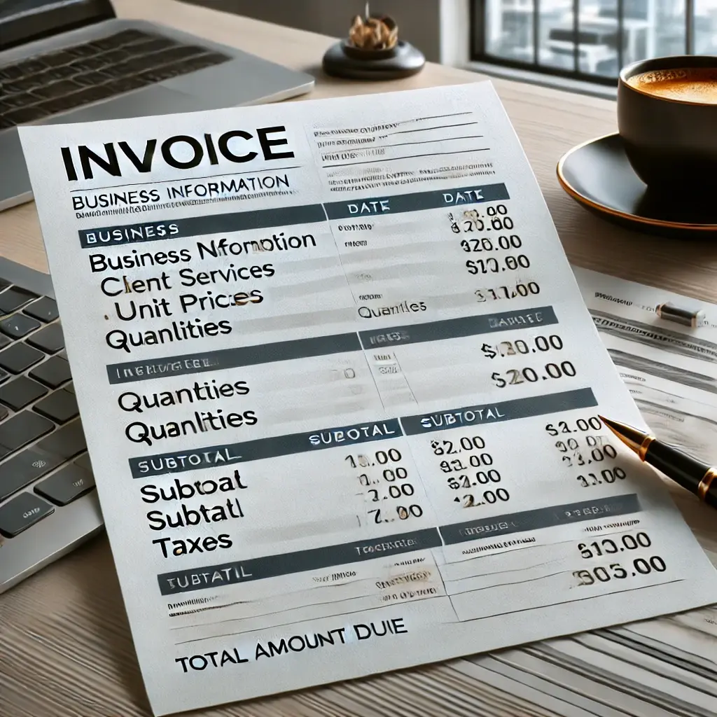 How to write an invoice example